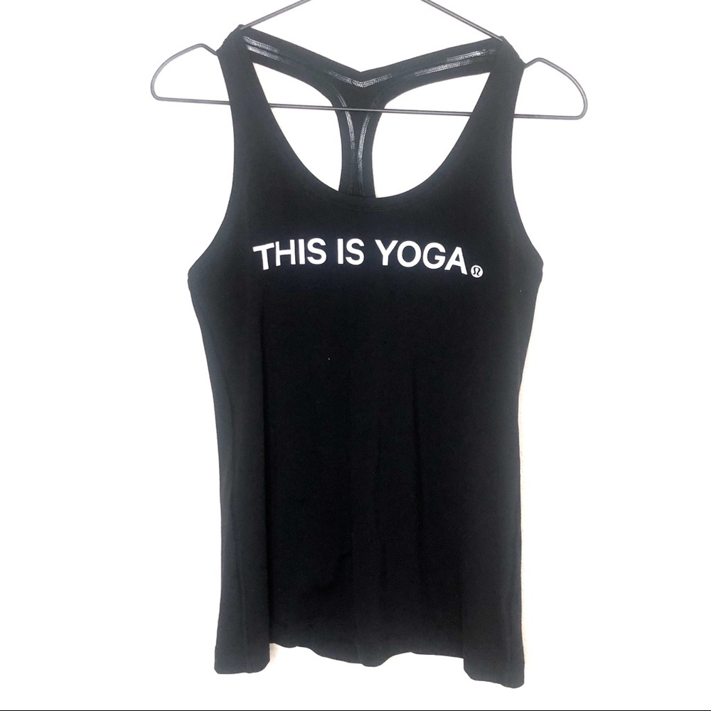 Lululemon Black This is Yoga Tank Top Size 8